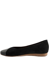 SoftWalk Vina Leather and Suede Mini Wedge Slip On Pumps