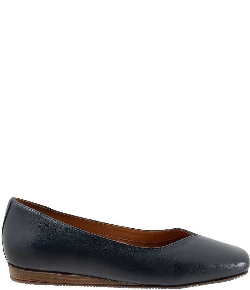 SoftWalk Vina Leather and Suede Mini Wedge Slip On Pumps