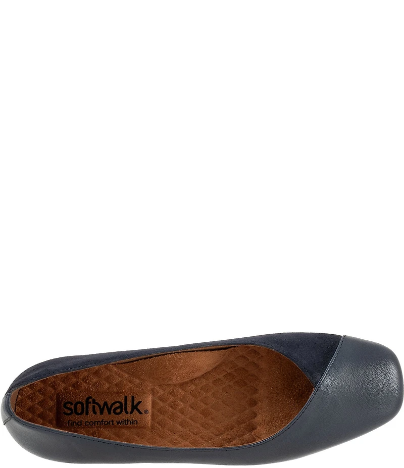 SoftWalk Vina Leather and Suede Mini Wedge Slip On Pumps