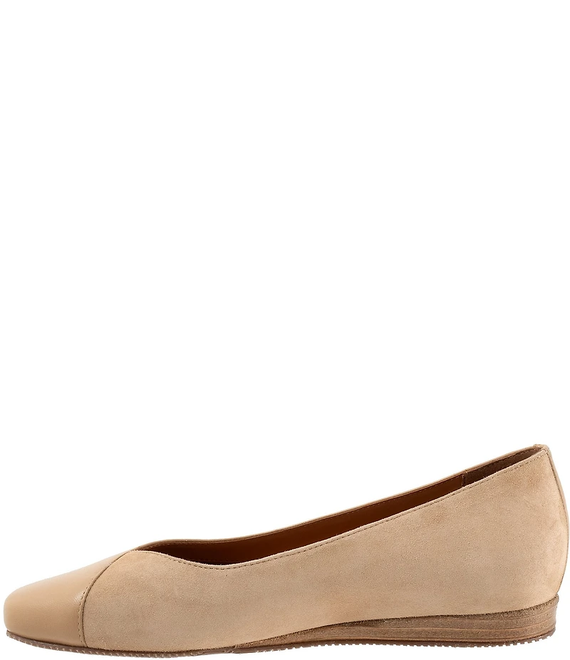 SoftWalk Vina Leather and Suede Mini Wedge Slip On Pumps