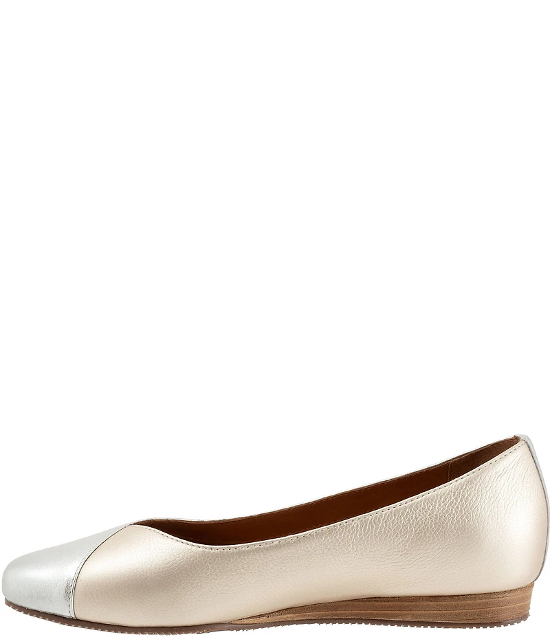 SoftWalk Vina Leather Mini Wedge Slip On Pumps