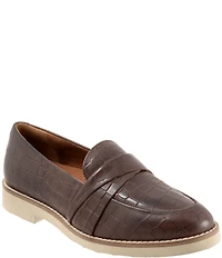 SoftWalk Walsh Crocodile Print Leather Loafers