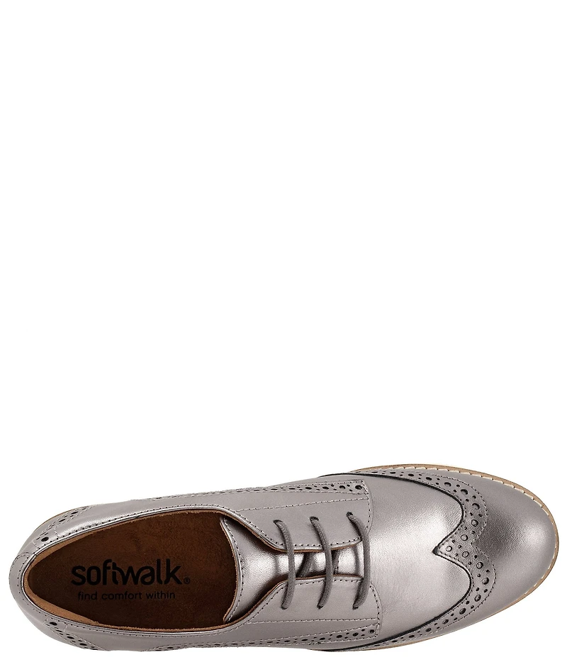 SoftWalk Women's Willet Leather Brogue Detail Oxfords
