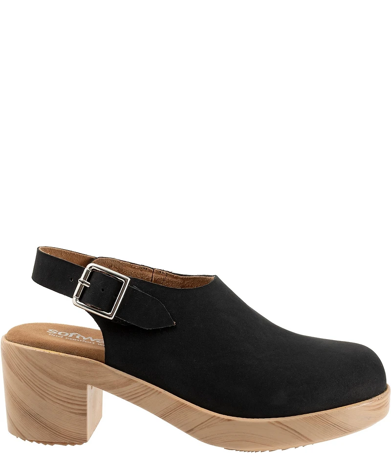 SoftWalk Women's Fairbanks Nubuck Suede Slingback Clogs
