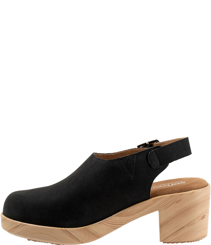 SoftWalk Women's Fairbanks Nubuck Suede Slingback Clogs