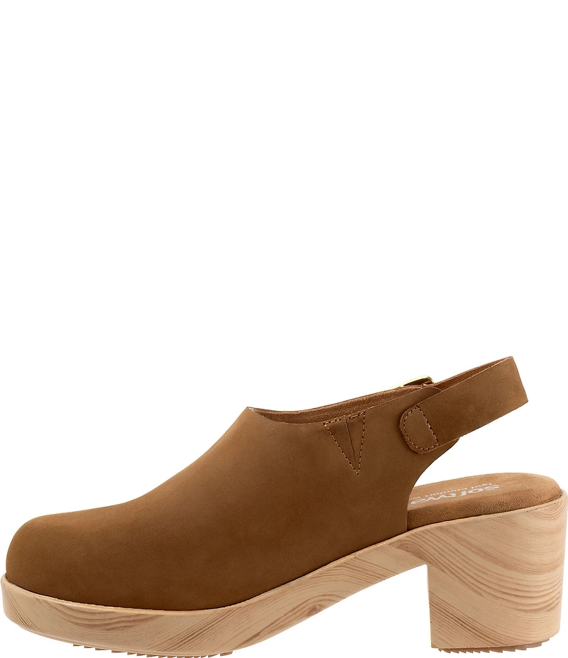 SoftWalk Women's Fairbanks Nubuck Suede Slingback Clogs