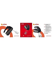 SOLAC 5-Speed + Turbo 200W Hand Mixer with Beaters and Dough Hooks