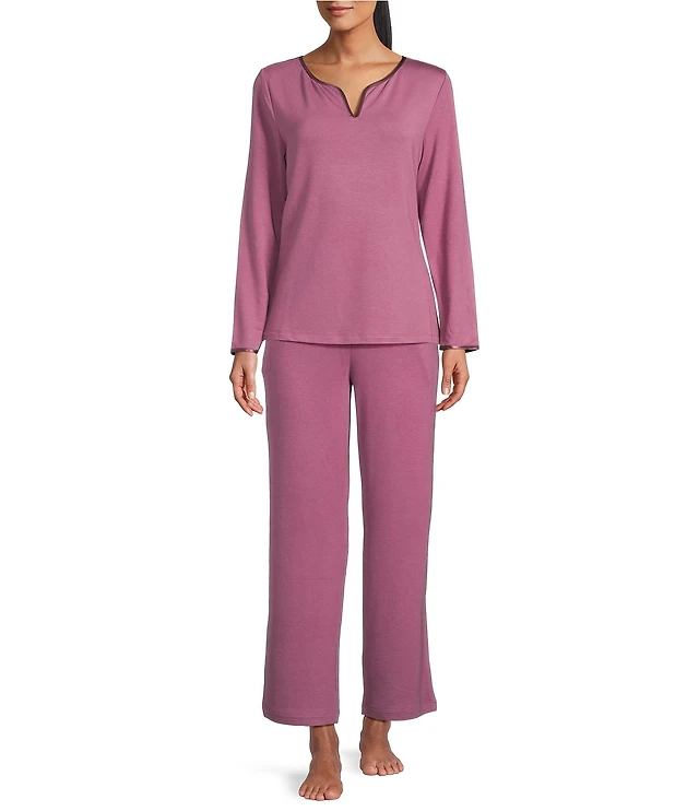 Nottibianche Split Round Neck Short Sleeve Coordinating Solid Knit