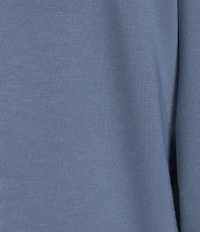 Solid French Terry Split Round Neck Long Sleeve Coordinating Sleep Top