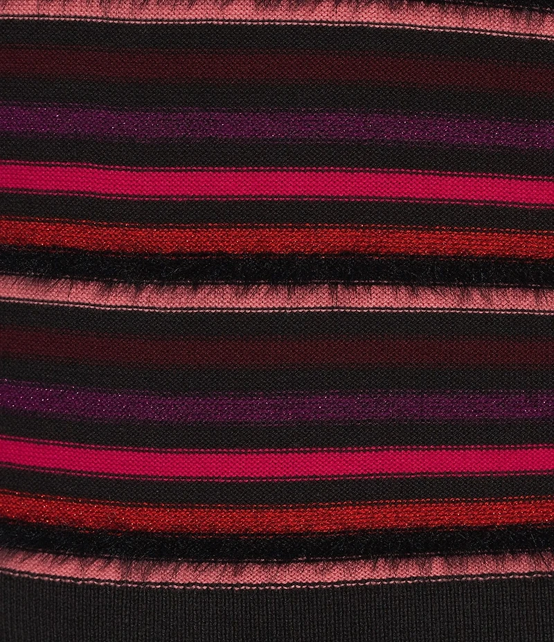 Sonia Rykiel Combo Stripe Print Crew Neck Long Sleeve Top