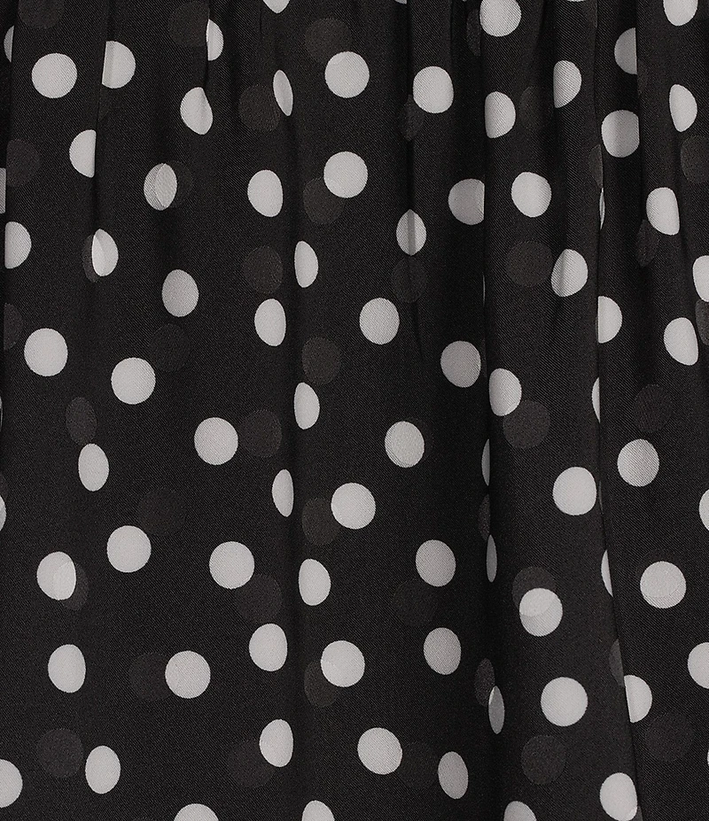 Sonia Rykiel Dotted Print Tie Neck Long Sleeve Top