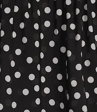 Sonia Rykiel Dotted Print Tie Neck Long Sleeve Top