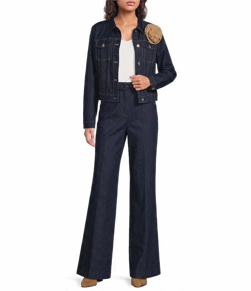Sonia Rykiel High Waisted Straight Leg Belted Jeans