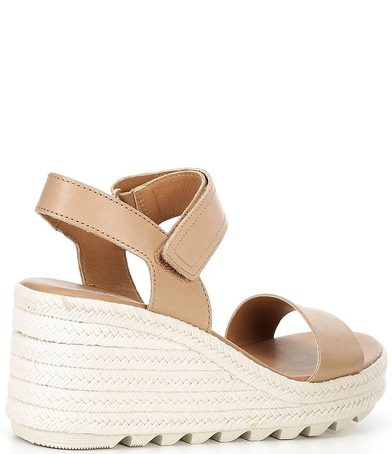 Sorel Cameron Leather Platform Espadrille Wedges