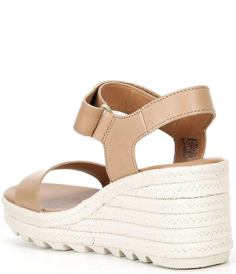 Sorel Cameron Leather Platform Espadrille Wedges
