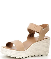 Sorel Cameron Leather Platform Espadrille Wedges