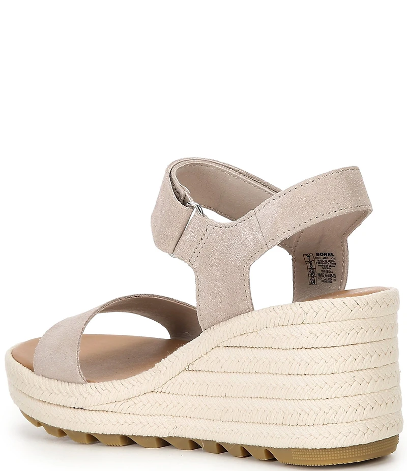 Sorel Cameron Suede Platform Espadrille Wedge Sandals