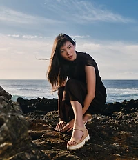 Sorel Joanie IV Leather Platform EVA Wedge Sandals