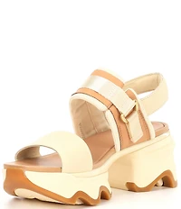 Sorel Kinetic Impact Slingback Leather Chunky Heel Platform Sandals