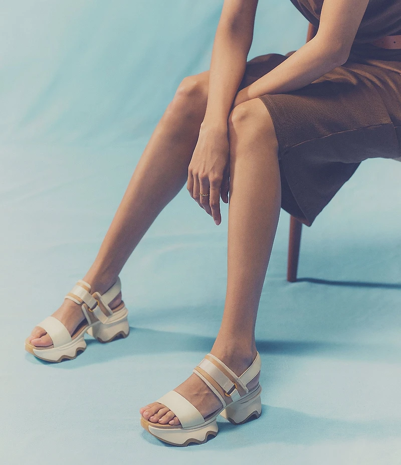 Sorel Kinetic Impact Slingback Leather Chunky Heel Platform Sandals