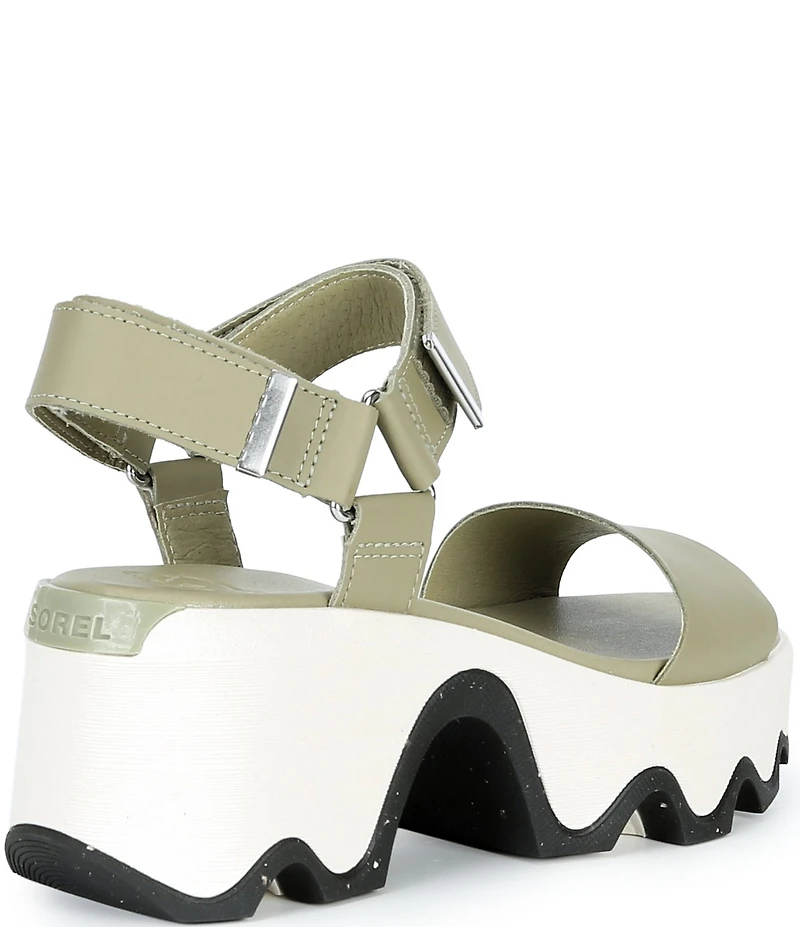 Sorel Kinetic Aura Y-Strap Leather Platform Block Heel Sandals