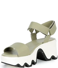 Sorel Kinetic Aura Y-Strap Leather Platform Block Heel Sandals