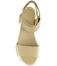 Sorel Kinetic Aura Y-Strap Leather Platform Block Heel Sandals