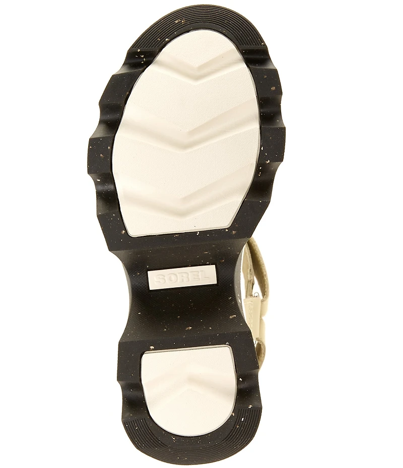 Sorel Kinetic Aura Y-Strap Leather Platform Block Heel Sandals