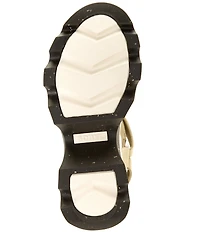 Sorel Kinetic Aura Y-Strap Leather Platform Block Heel Sandals