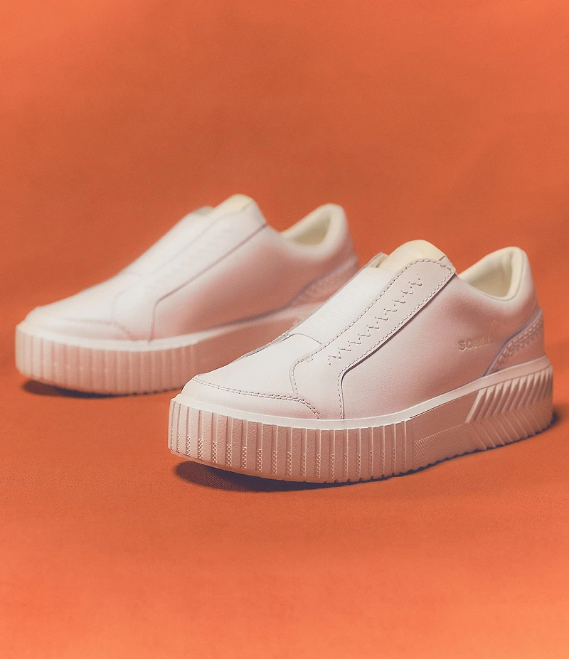 Sorel Ona Ave Leather Slip On Platform Sneakers