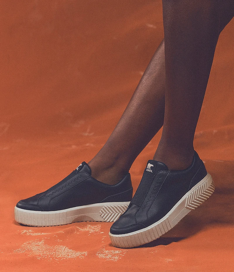 Sorel Ona Ave Leather Slip On Platform Sneakers
