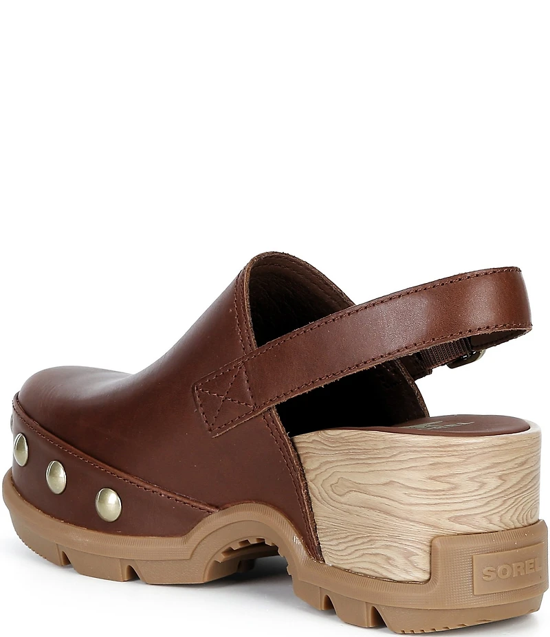 Sorel Roam'N RVT Leather Studded Detail Slingback Clogs