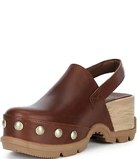 Sorel Roam'N RVT Leather Studded Detail Slingback Clogs