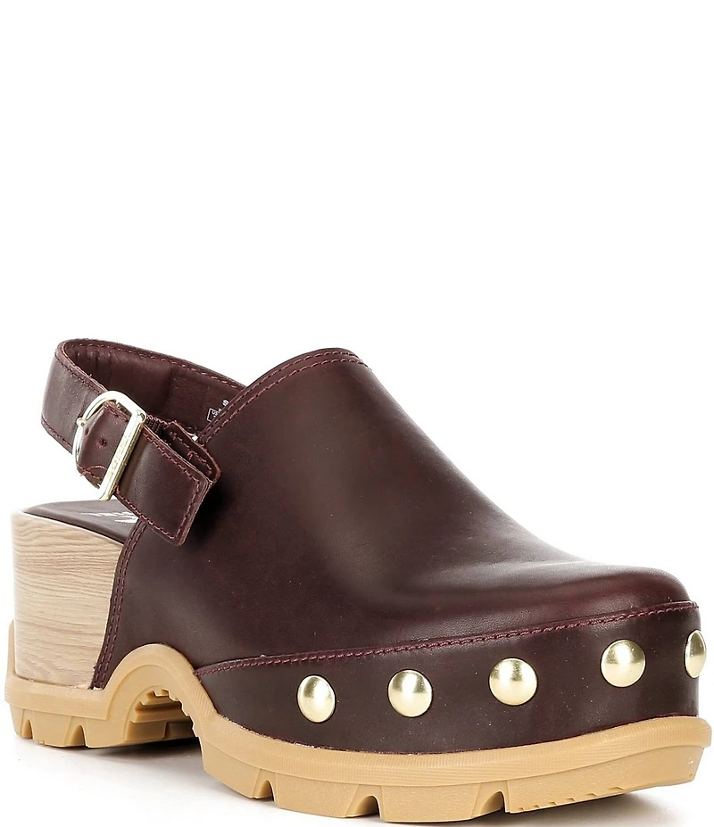 Sorel Roam'N Clog RVT Leather Studded Detail Slingback Clogs