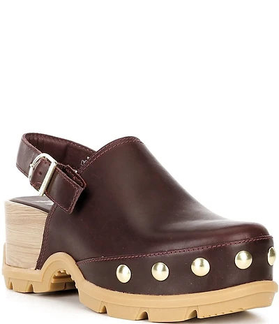 Sorel Roam'N Clog RVT Leather Studded Detail Slingback Clogs