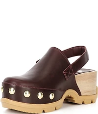 Sorel Roam'N Clog RVT Leather Studded Detail Slingback Clogs