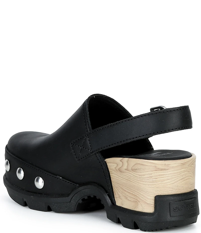 Sorel Roam'N RVT Leather Studded Detail Slingback Clogs