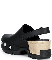 Sorel Roam'N RVT Leather Studded Detail Slingback Clogs