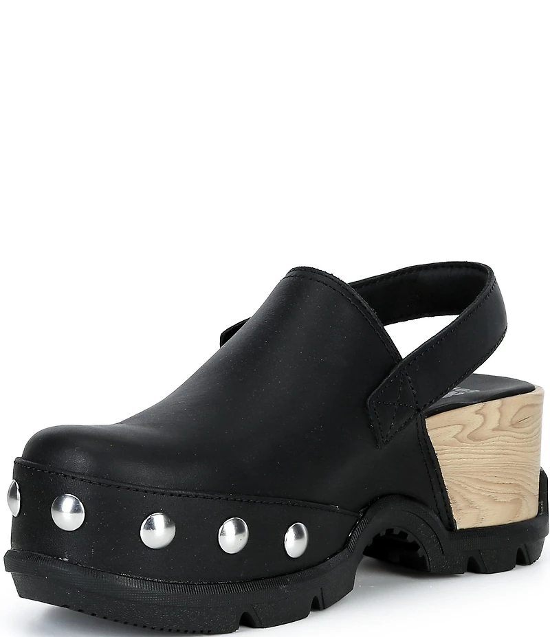 Sorel Roam'N RVT Leather Studded Detail Slingback Clogs