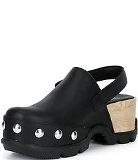 Sorel Roam'N RVT Leather Studded Detail Slingback Clogs