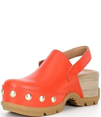 Sorel Roam'N RVT Leather Studded Detail Slingback Clogs