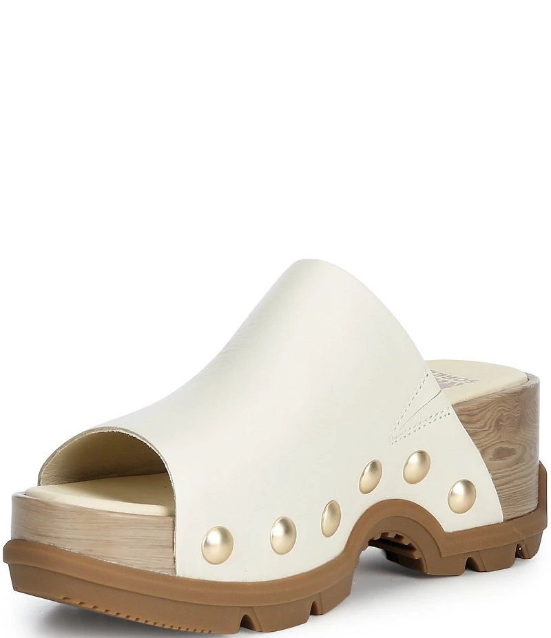 Sorel Roam'N Leather Studded Platform Slide Sandals
