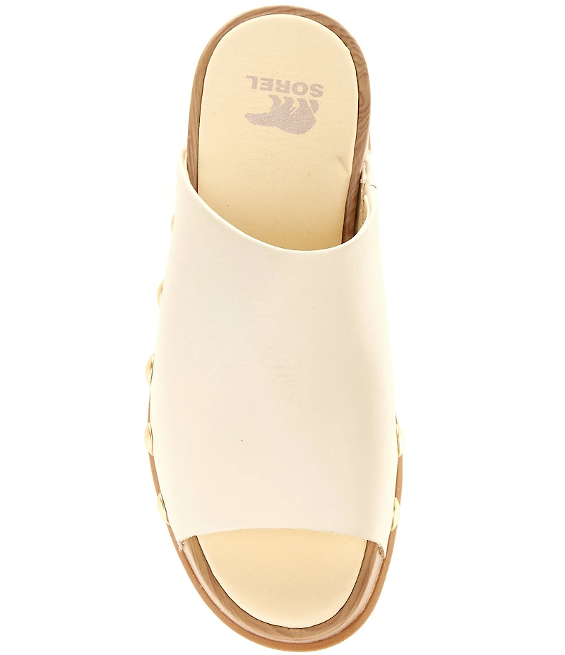 Sorel Roam'N Leather Studded Platform Slide Sandals