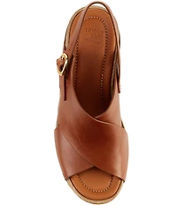 Sorel Roam'N Rise Heel Leather Slingback Block Heel Platform Sandals