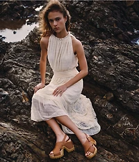 Sorel Roam'N Rise Heel Leather Slingback Block Heel Platform Sandals