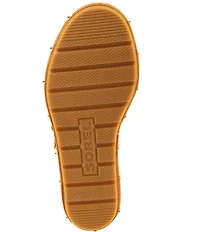 Sorel Sunpeak Suede RVT Ankle Wrap Studded Wedge Platform Sandals