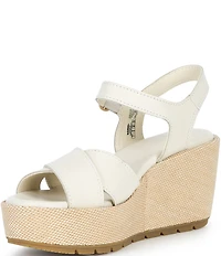 Sorel Sunpeak Wedge Ankle Strap Leather Platform Sandals