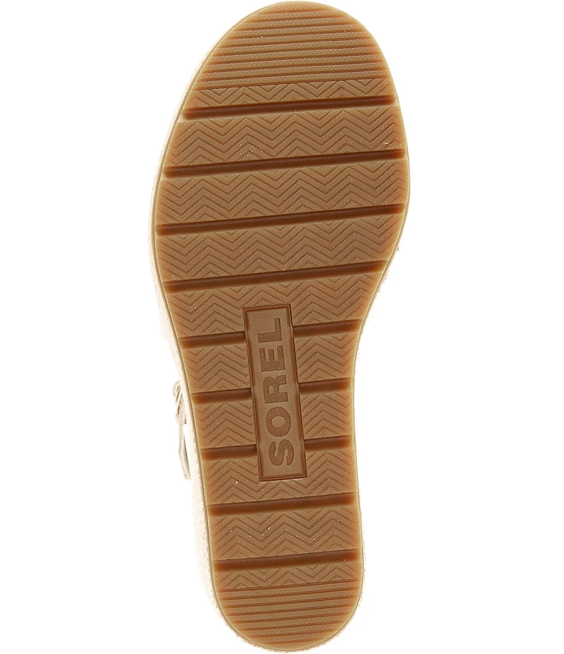 Sorel Sunpeak Wedge Ankle Strap Leather Platform Sandals