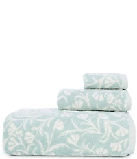 Southern Living Willa Colleciton Jacquard Woven Vine Print Pattern Bath Towels