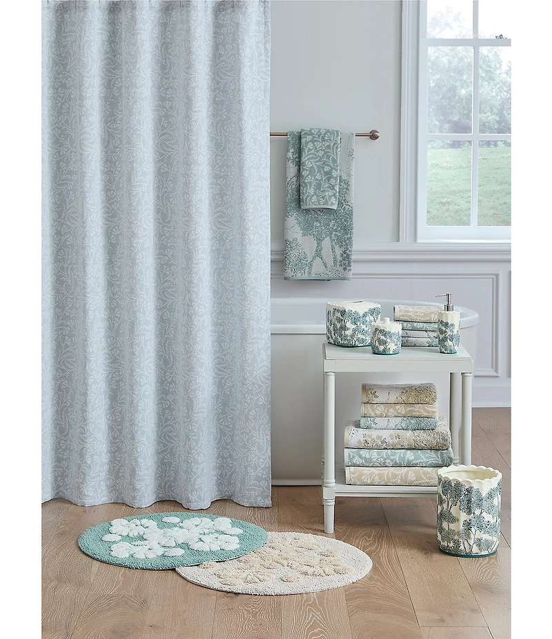 Southern Living Willa Colleciton Jacquard Woven Vine Print Pattern Bath Towels